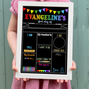 Personalised First Day of School Chalkboard Print